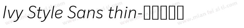 Ivy Style Sans thin字体转换